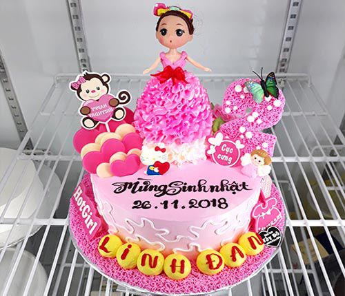 Mẫu bánh kem sinh nhật nàng tiên cá công chúa cho bé gái